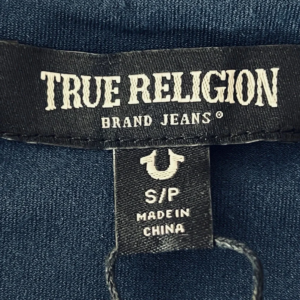 True Religion Men's Blue Velour World Tour Track Jacket Size Small Full Zip NWT